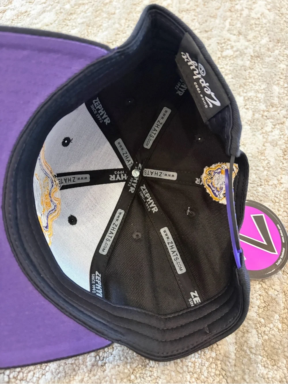 ECU East Carolina Pirates Black Snapback Hat with Purple & Gold Logo